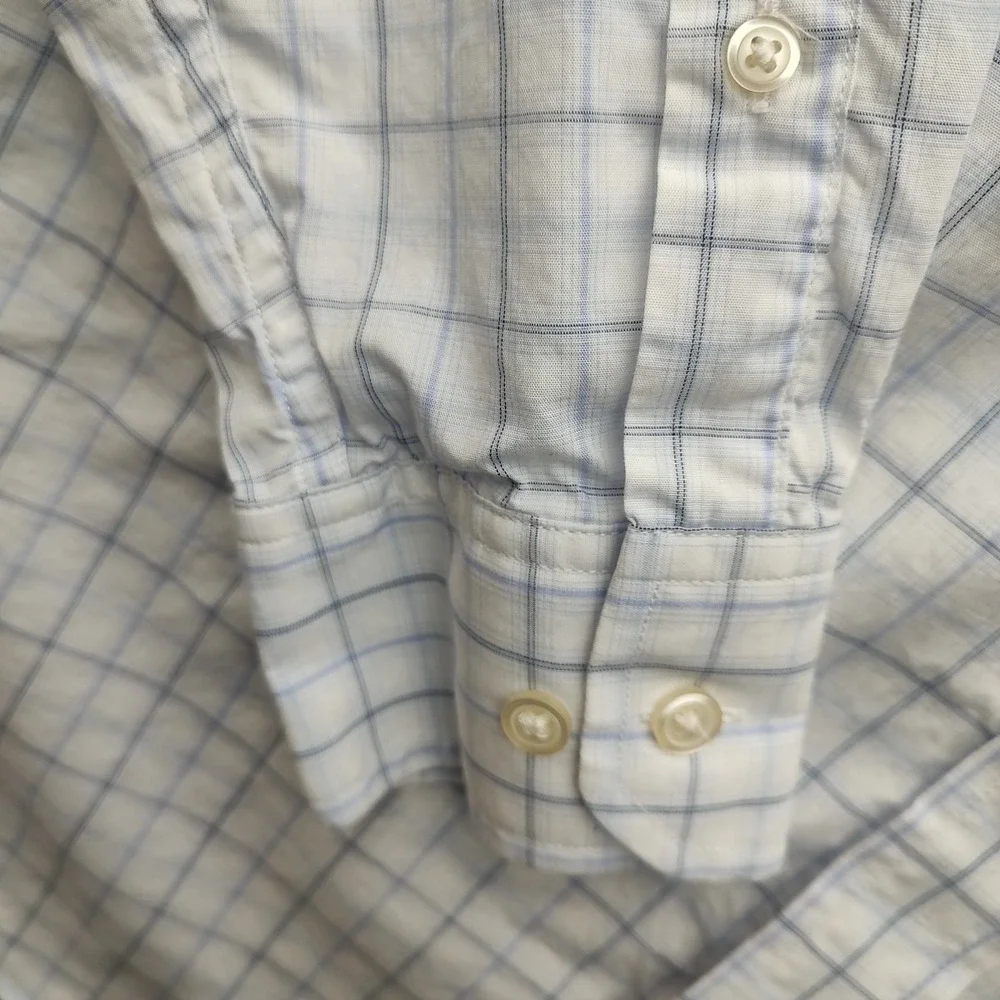 Banana Republic Shirt Mens Large Blue Striped Slim Fit Collared Button Down‎
